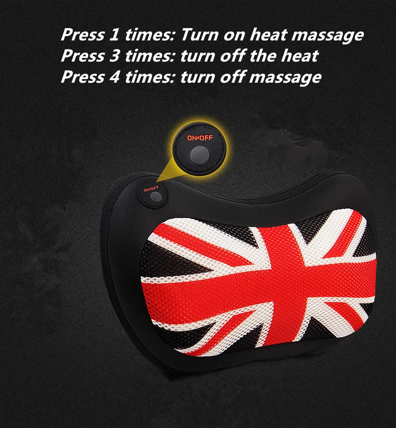 Portable Car Headrest, PU & Hood Car Seat Cushion Cushion Head Massager Electric Lumbar Neck Warmer (7)