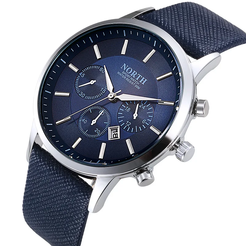 NORTH Men Watches Brand Sports Quartz Watch Luxury Hombre Male Genuine Leather Wristwatches Clock Relojes masculino, 4 colors
NORTH Men Watches Brand Sports Quartz Watch Luxury Hombre Male Genuine Leather Wristwatches Clock Relojes masculino, 4 colors