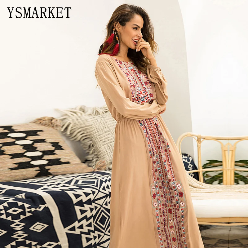 Boho Long Sleeve Maxi Women Dress Bohemian Elegant Casual Long Dresses Muslim Khaki Grey Loose Autumn Fashion Clothes New
Boho Long Sleeve Maxi Women Dress Bohemian Elegant Casual Long Dresses Muslim Khaki Grey Loose Autumn Fashion Clothes New