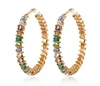 multi color rainbow glass beads crystal beads wrapped gold jewelry plated colored hoop earrings
