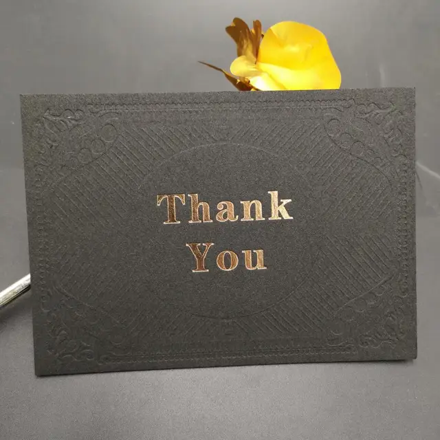 thank you card, inviting card, greeting card custom with gold