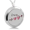 316L Stainless Steel Hollow Heart Shape Letter Creative Essential Oil Necklace Charm Aroma Pendant