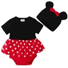 R&H Black Cute Stylish Cotton 3-18M Fashion Newborn Boutique Wholesale Baby Clothing with Hat