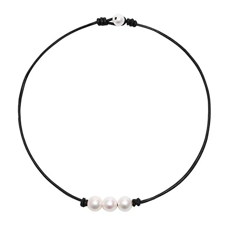 2019 Freshwater Pearl Leather Necklace Women's Three Beads Pearl Short Necklace Leather Handmade Jewelry JUNLU Jewelry
2019 Freshwater Pearl Leather Necklace Women's Three Beads Pearl Short Necklace Leather Handmade Jewelry JUNLU Jewelry