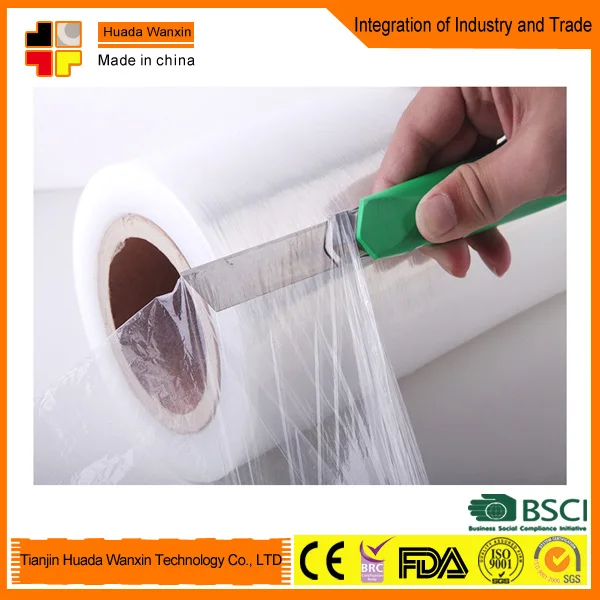 China supplier lldpe stretch packing wrap plastic film jumbo roll