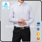Custom wholesale high quality mens plain shirts different colors with L/S Uniform White