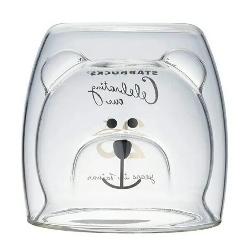Hot selling customized double wall bear shaped glass cup for tea water milk coffee, Transparent
Hot selling customized double wall bear shaped glass cup for tea water milk coffee, Transparent