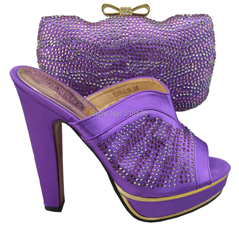 Free Shipping!Fashion woman italian matching shoes and bags set,party Italian shoe and bag set with rhinestone,