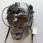 The Terminator Steampunk Skulls Full Face Masquerade Mask (Silver)