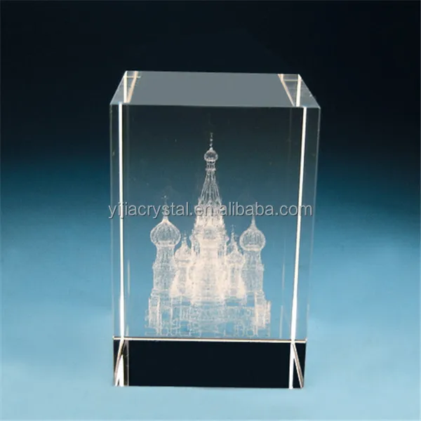 hot sale souvenir glass blocks/cubes gift 3d laser taj mahal