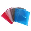 Letter Size 3 Hole Punch Plastic Envelope Pocket Insert Pages for Binders, with Hook and Loop Closure Assorted Colors