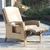 Outdoor Synthetic Wicker Rattan Recliner with cupholders