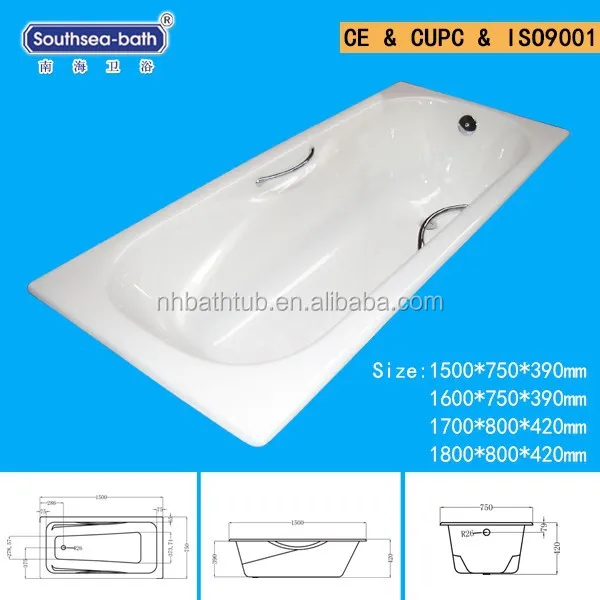Solid Surface built in Cast Iron Material hip bathtub hot sale