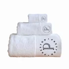 500gsm Hotel 100 Cotton Towels Customized Embroidery Bath Towels 100% Cotton 500gsm Luxury White Hotel Towel With Logo