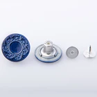New Flower plating Blue Zinc Alloy Metal Jeans Buttons For Jeans