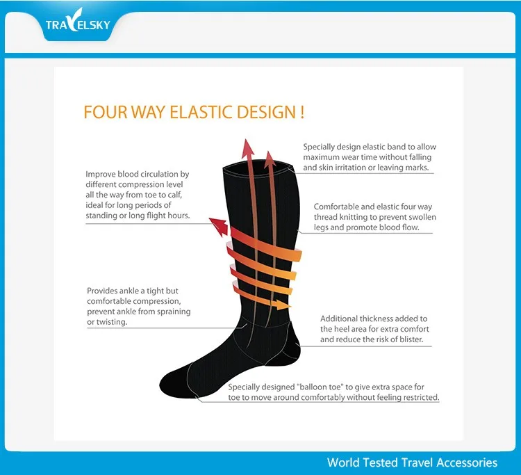 中国飛行靴下メーカーカスタム竹繊維圧縮靴下仕入れ・メーカー・工場