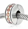 Custom Champagne Clip Lock Stopper Charm 925 Sterling Silver Bling Crystal Bead