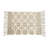 Machine woven pattern carpet cotton washable digital printed rug with fringe