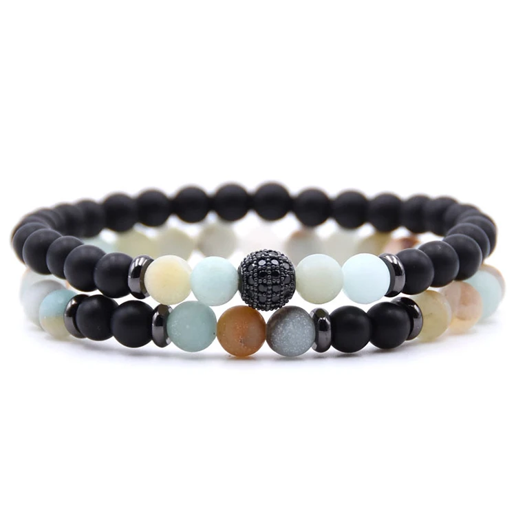 2pc/sets Natural stone Zircon bracelet CZ 8mm Bead jewelry men bracelet set (KB8033), As picture
2pc/sets Natural stone Zircon bracelet CZ 8mm Bead jewelry men bracelet set (KB8033), As picture