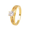 Wholesale cheap price Zircon single stone 24k gold plating costume jewellery ring