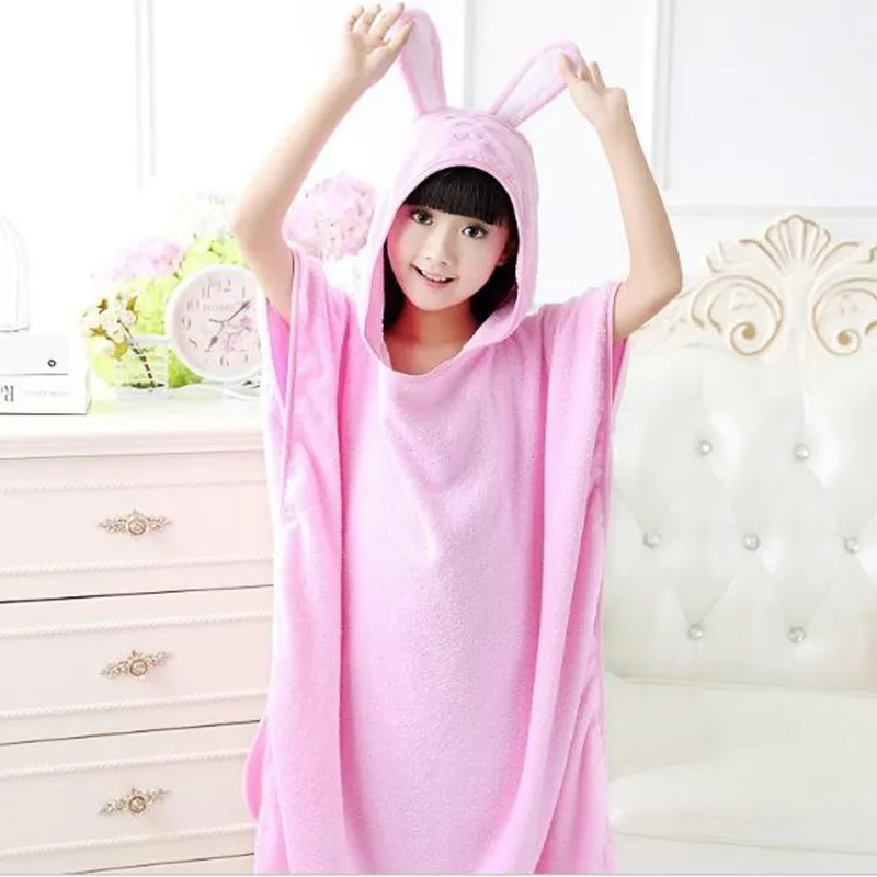 Cotton Bathrobe Hooded Pullover Beach Towel Robe 7