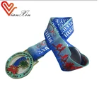 Professional color printing custom medal lanyard for running race