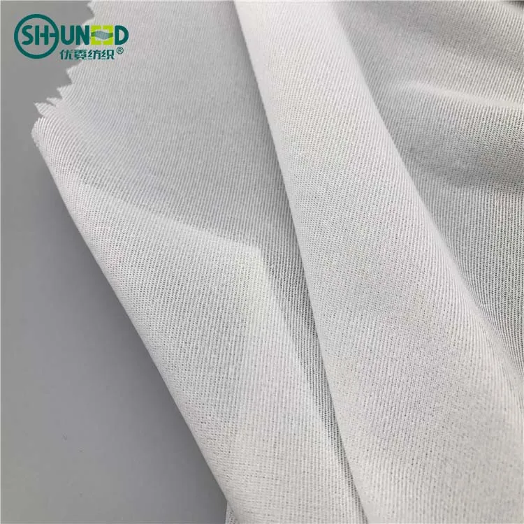 OEKO TEX certificated double dot pa coated circular knitting interfacing woven fusible interlining fabric for stretch garment