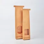 poly lined square bottom kraft paper bag with closing metal tin tie wire