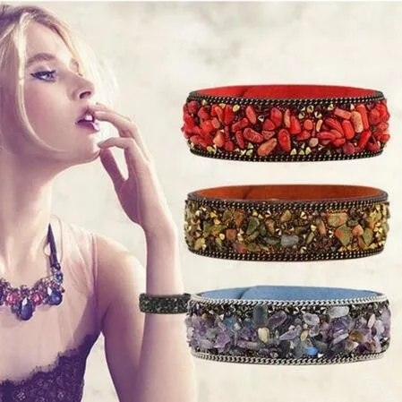 Women Luxury Colorful Gemstone Jewellery Fine Crystal Bangle Cuff Bracelet, 7 colors
Women Luxury Colorful Gemstone Jewellery Fine Crystal Bangle Cuff Bracelet, 7 colors