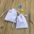 Custom mini faux suede jewellery pouch bags for crystal
