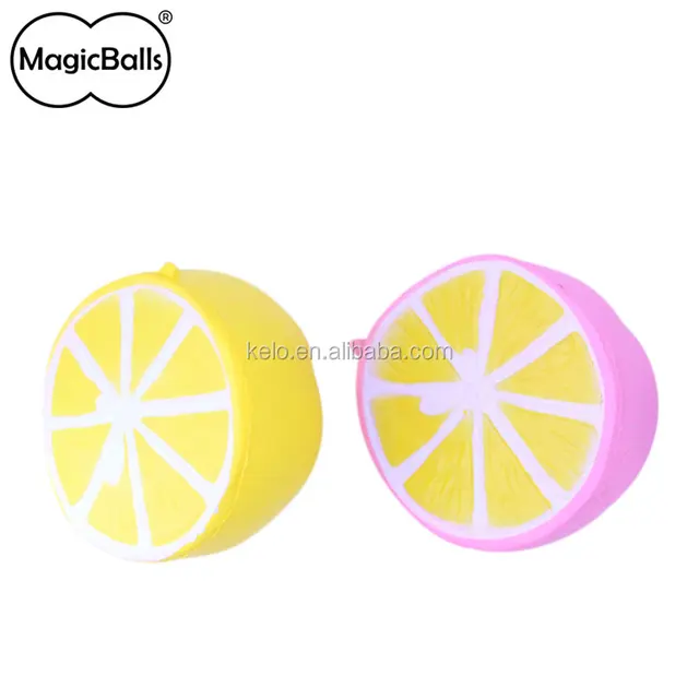 100*80mm size lemon shape squishy jumbo toy with scentedted