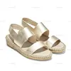 Hot Sale Metallic Sandals Open Toe Flat Fashion Platform Shoes for Women