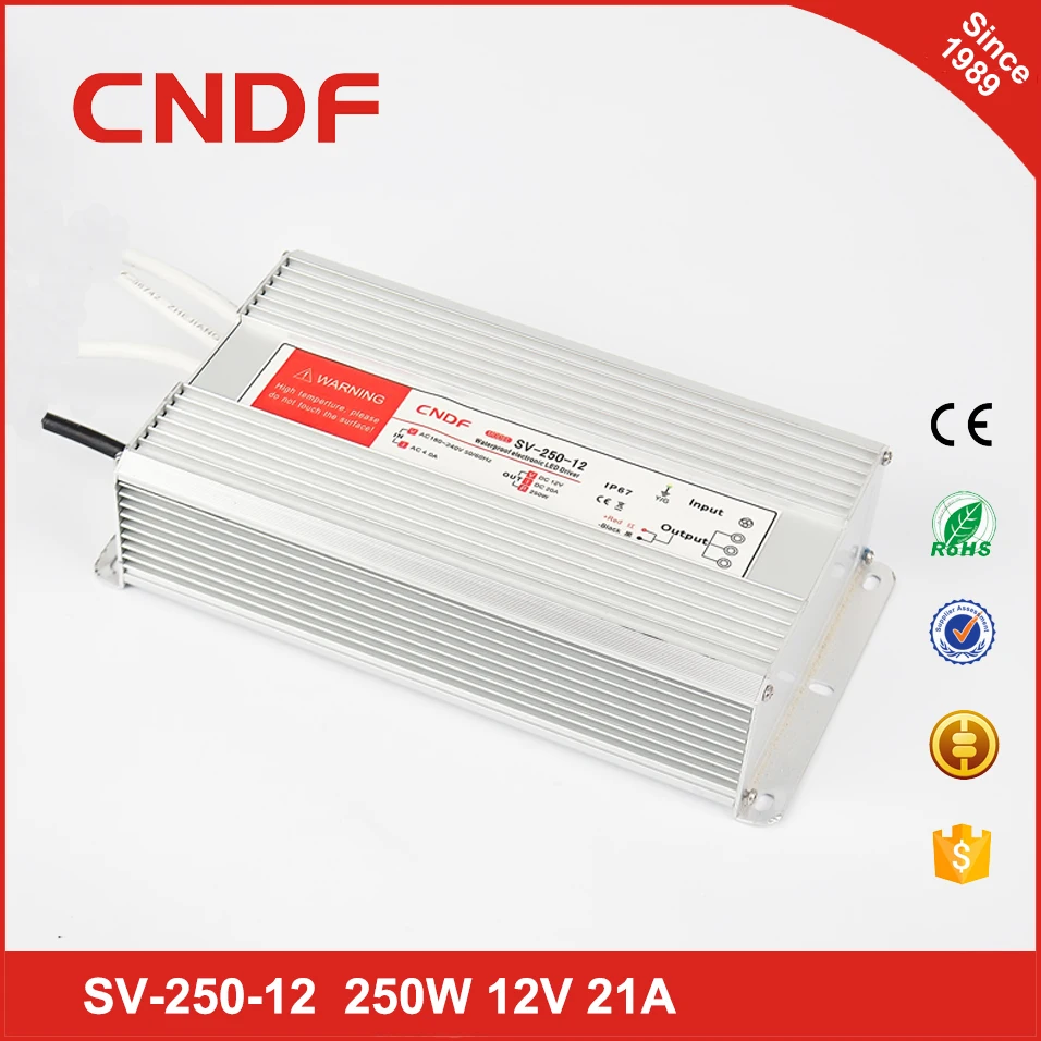 factory outlet IP67 constant voltage 250w 12volt waterproof led driver for led street light with CE