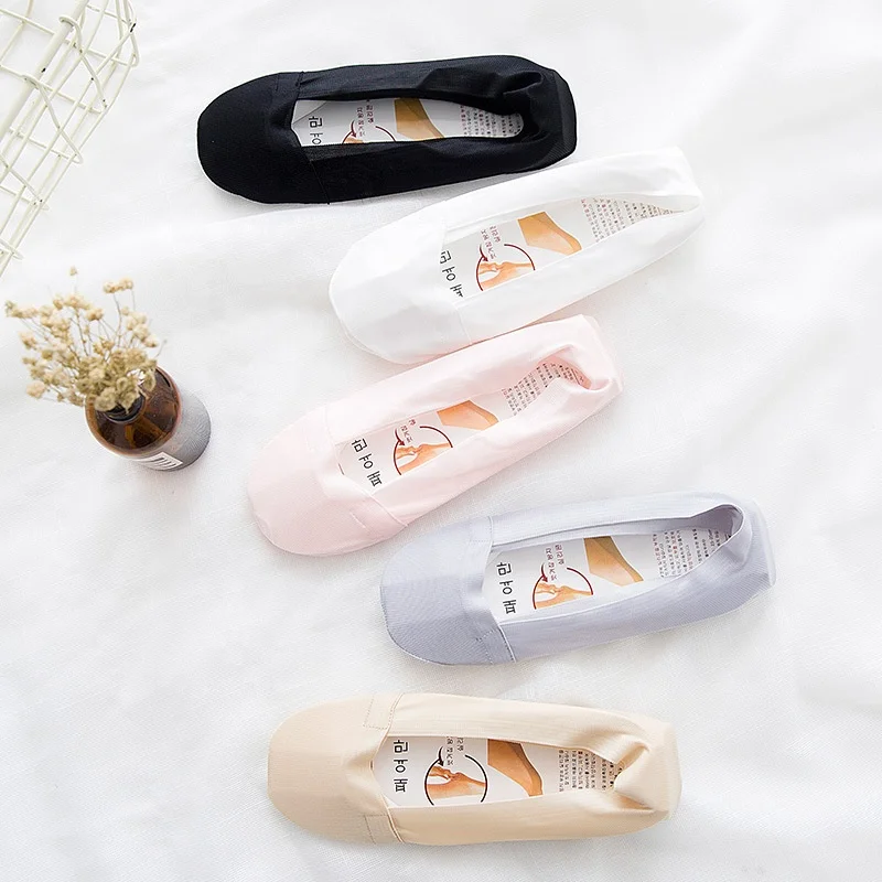 Summer Silica gel Ice silk thin anti-skid boat socks for women, Colorful 
Summer Silica gel Ice silk thin anti-skid boat socks for women, Colorful