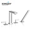 Hot wall mounted bathtub faucet waterfall shower mixer taps cae brass dual hand wall in tub faucet