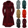 S-5XL New Fashion Women Tops Long Medieval Trench Coat Women Winter Black Green Stand Collar Gothic Coat Elegant Women Coat Vin