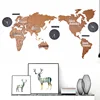 Preciser World Map Digit Time Zone Large Wood Wall Clock