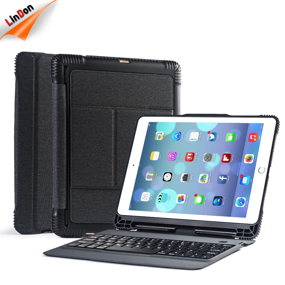 Bluetooth Keyboard Portable Wireless Keyboard with Stylus Holder Detachable Keyboard Case for iPad 9.7 inch 2017, Black
Bluetooth Keyboard Portable Wireless Keyboard with Stylus Holder Detachable Keyboard Case for iPad 9.7 inch 2017, Black