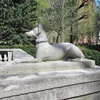 Best selling custom gray granite stone large dog statue sculpture