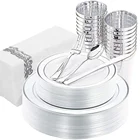Silver Cheap Majestic Nice Disposable Plastic Set Dinnerware