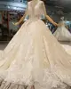 LS41101 real high quality high neck white ball gown tassel wedding dress