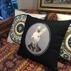 New fashion printed funny rabbit pattern soft velvet cushion for Home /hotel/car Decoration, black and white item cushion