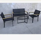 hot sales new model metal Plastic wood sofa set with cushion garden patio outdoor furniture