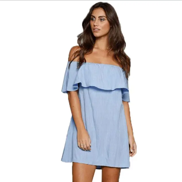 2016 sexy beach ruffles dress in fashion casual design off the shoulder short sleeve mini dress for women
2016 sexy beach ruffles dress in fashion casual design off the shoulder short sleeve mini dress for women