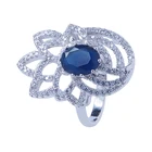 China factory direct wholesale women's silver color best friends forever oval rings with stone