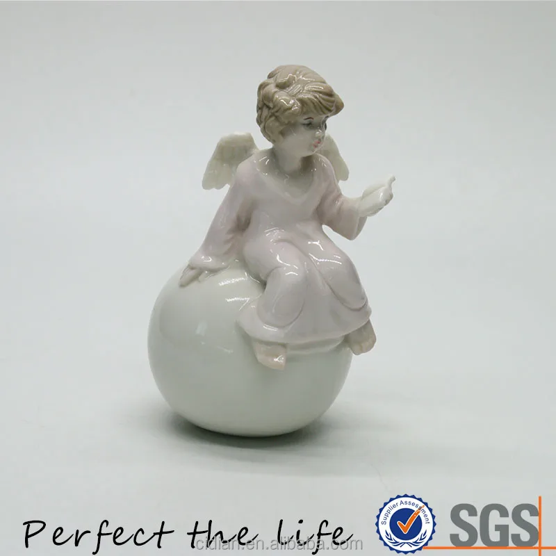 Ceramic porcelain boy angel wing statue