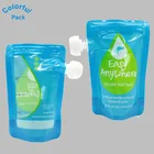 Customized printing aluminum foil round bottom plastic stand up laundry detergent liquid spout pouch