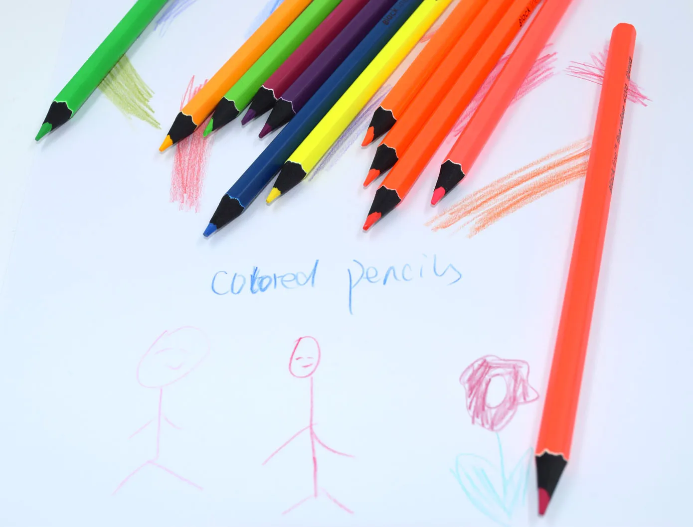 霓虹彩色铅笔/荧光笔荧光标记铅笔 素描绘图着色