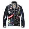 No Brand men new fashion slim fit mens denim jacket with embroidery