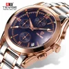 Tevise Brand For 2018 Men's Business Rose Gold Fashion Quartz Watch With A Six needles Multiple Time Zone Function